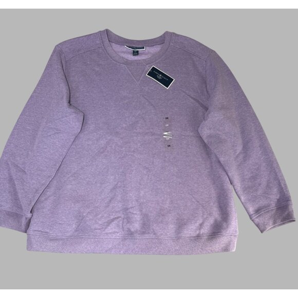 Karen Scott women's OX Sport Plus Womens Lavender Sweatshirt - Picture 1 of 15